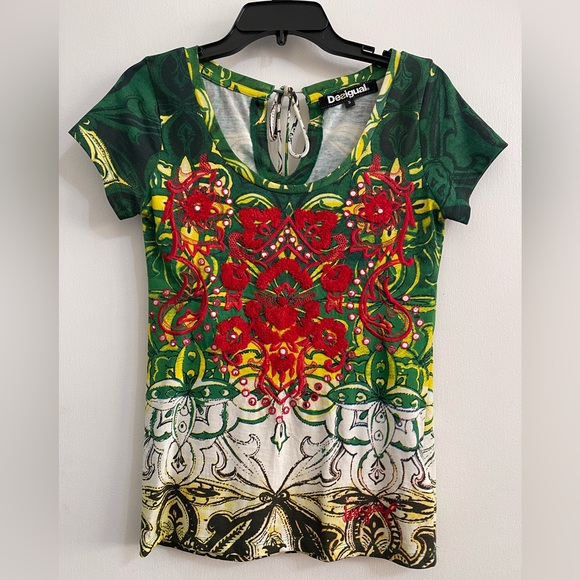Desigual Women's Short Sleeve Knit T-Shirt - Orange, X-Small - View #7